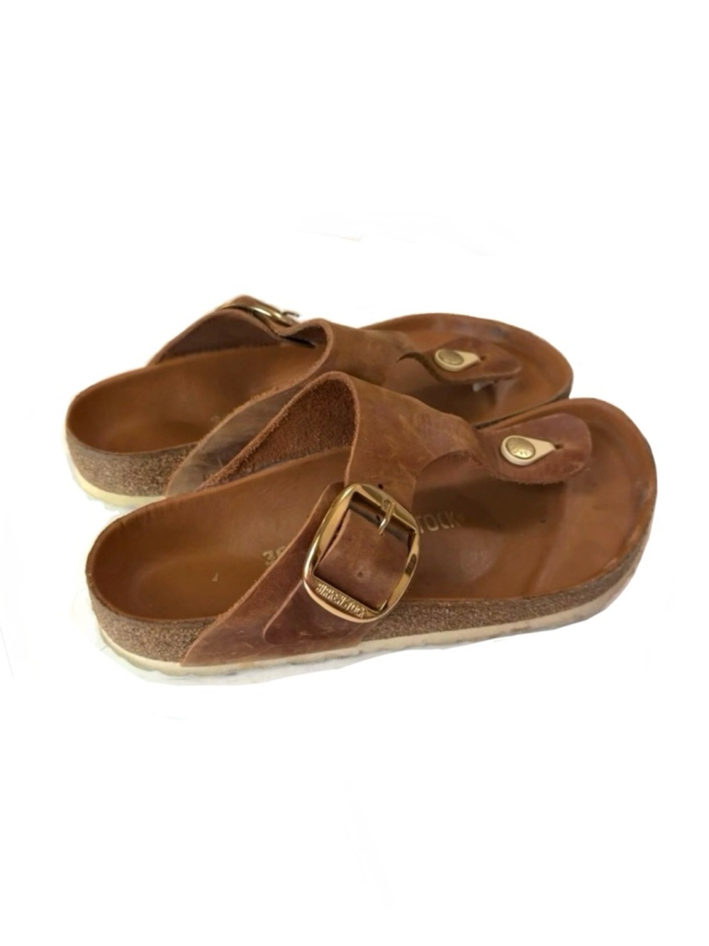 Birkenstock Gizeh Big Buckle Sandal in Cognac Size 38 EU/7.5 US - Picture 4 of 13